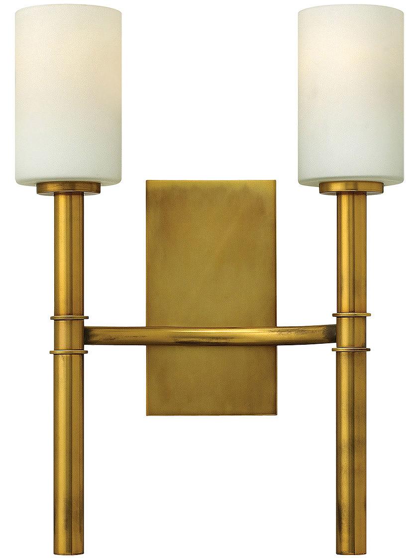 Margeaux Double Sconce with Etched Opal Glass Shade